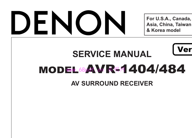 天龙denon AVR-1404/484 维修手册含...